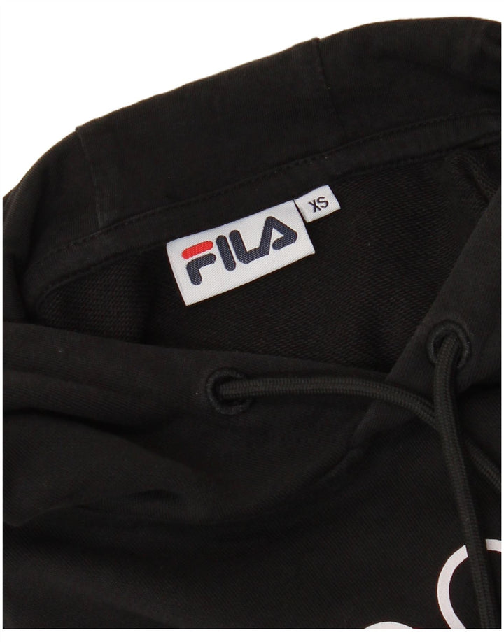 FILA Jersey con capucha y gráfico de corte extragrande para mujer UK 6 XS Negro
