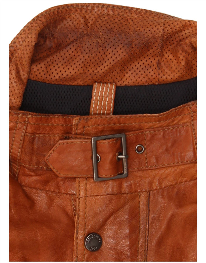 Milestone Chaqueta de cuero para hombre EU 50 Large Brown