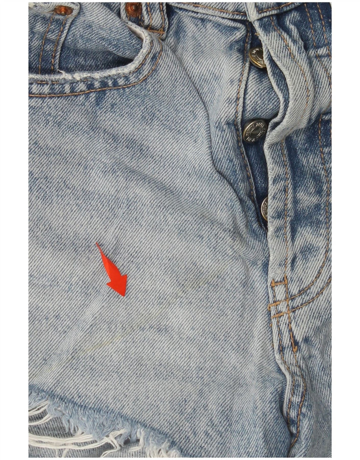 ZARA Pantalones cortos de mezclilla desgastados para mujer US 0 XS W22 Azul