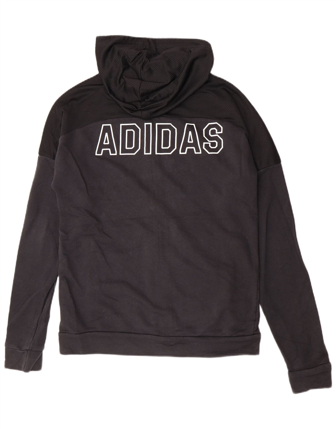 Adidas - Sudadera con capucha y cremallera para hombre, algodón negro mediano