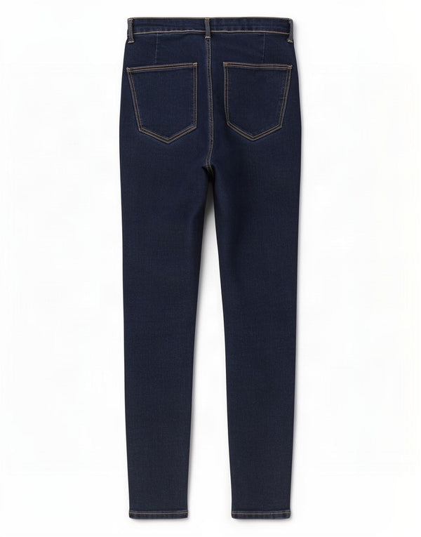 Zara Vaqueros pitillo de talle alto para mujer EU 40 Medium W30 L28 Algodón azul marino