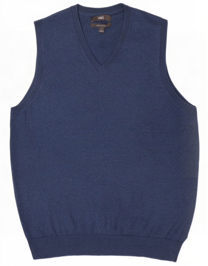 Marks & Spencer Camiseta sin mangas para hombre de algodón azul medio