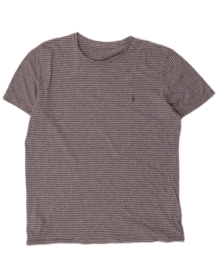 Camiseta All Saints para hombre Top grande gris a rayas