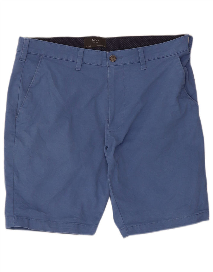 Marks & Spencer Pantalones cortos chinos para hombre W32 Algodón azul medio