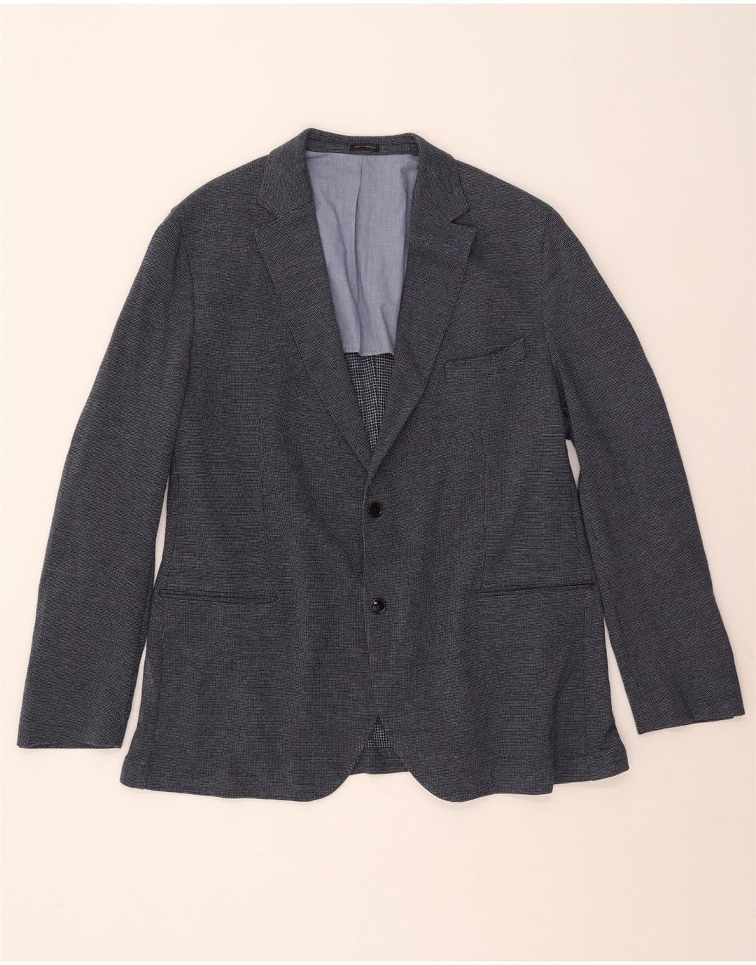 Massimo Dutti Chaqueta Blazer de 2 Botones para Hombre EU 58 2XL Azul Marino Algodón