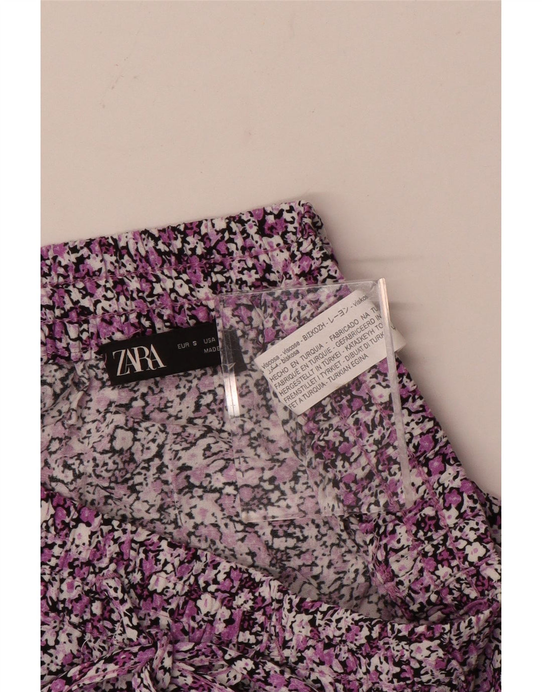ZARA Mujer Mini Falda Escalonada Pequeña W27 Viscosa Floral Multicolor
