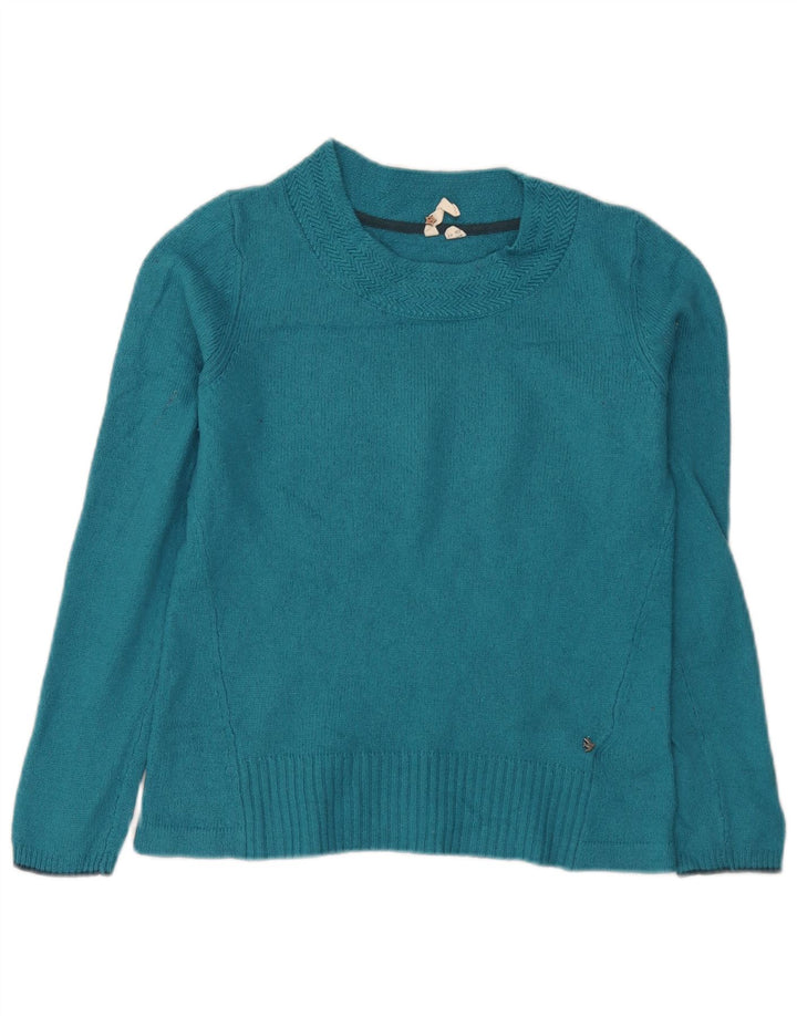 White Stuff - Jersey de cuello redondo para mujer, talla 40, viscosa azul medio