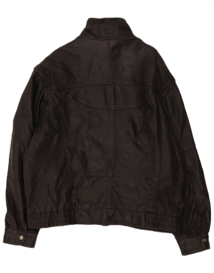 Vintage hombres chaqueta de cuero Reino Unido 40 grande negro