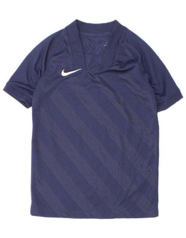 Nike Camiseta Dri Fit para niños 6-7 años XS Azul Marino Rayas Poliéster