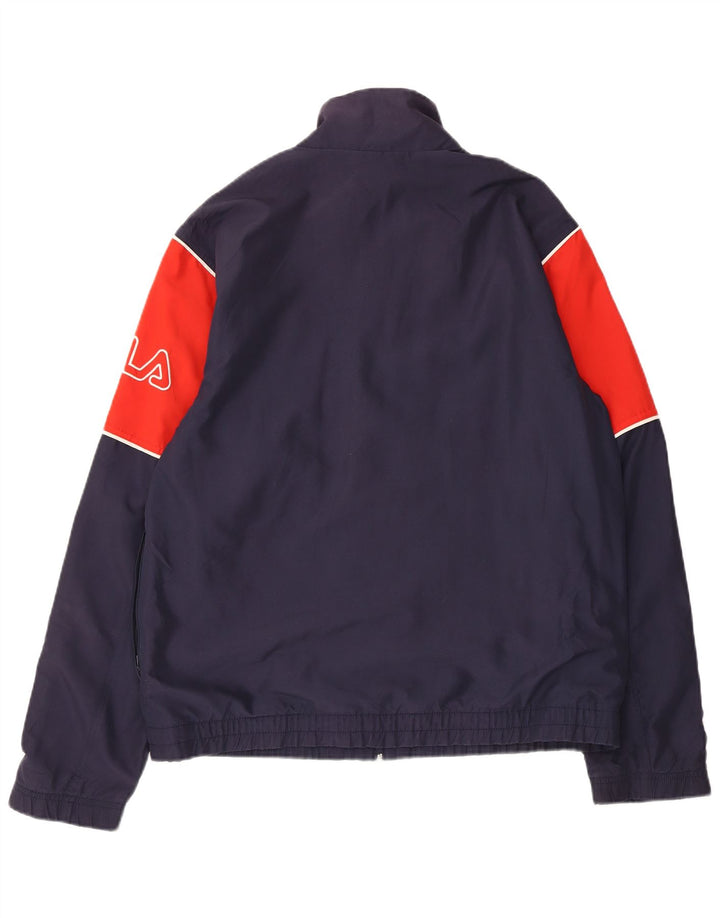 FILA Chaqueta de chándal con gráfico para hombre, talla grande, color azul marino