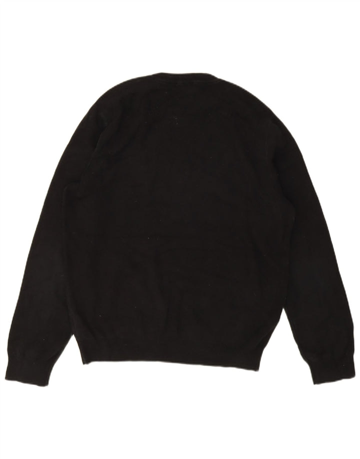 Cos - Jersey de cuello redondo para hombre, algodón negro mediano
