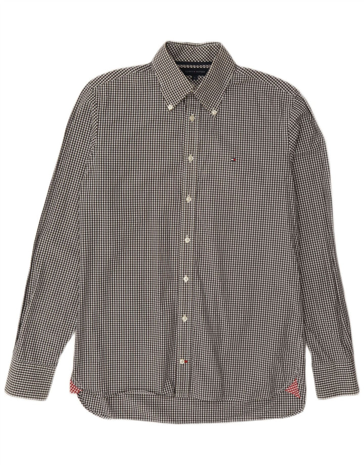 Tommy Hilfiger Camisa para hombre Small Grey Check Cotton