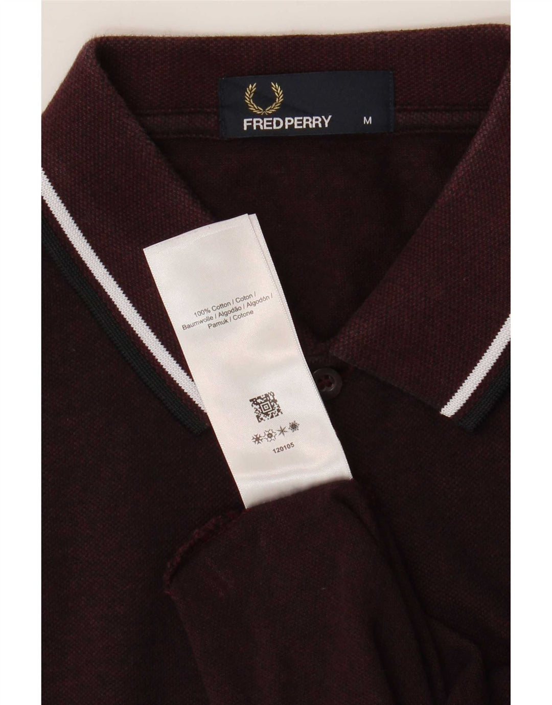 Polo Fred Perry Hombre Algodón Granate Medio