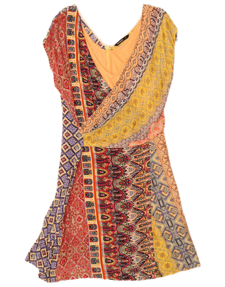 Desigual Vestido Acampanado EU 44 XL Multicolor Geométrico