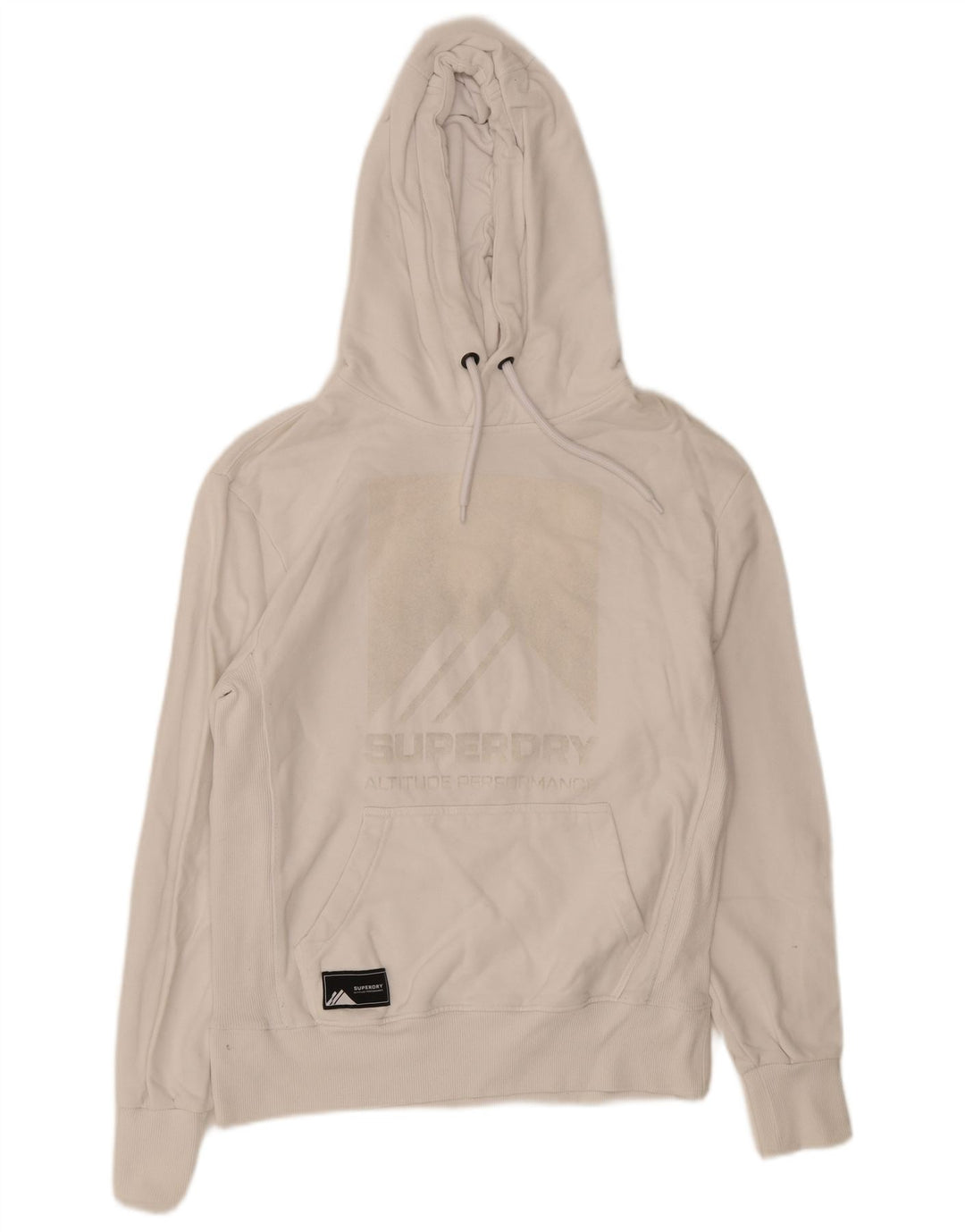 Superdry Jersey con capucha y estampado gráfico para hombre, talla pequeña, de algodón blanco