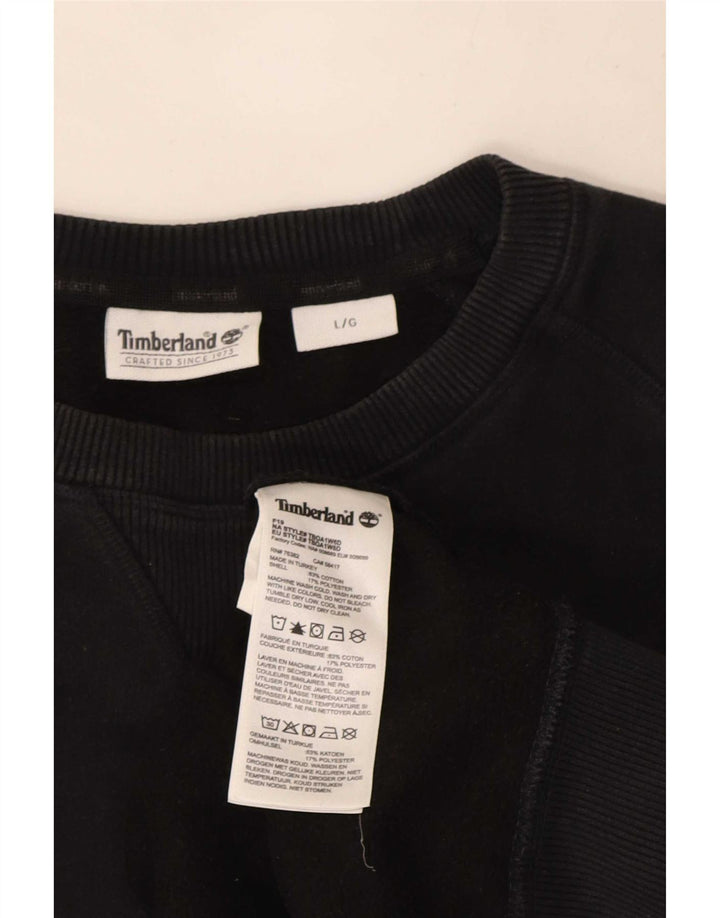 Timberland Hombre Sudadera Jumper Grande Algodón Negro