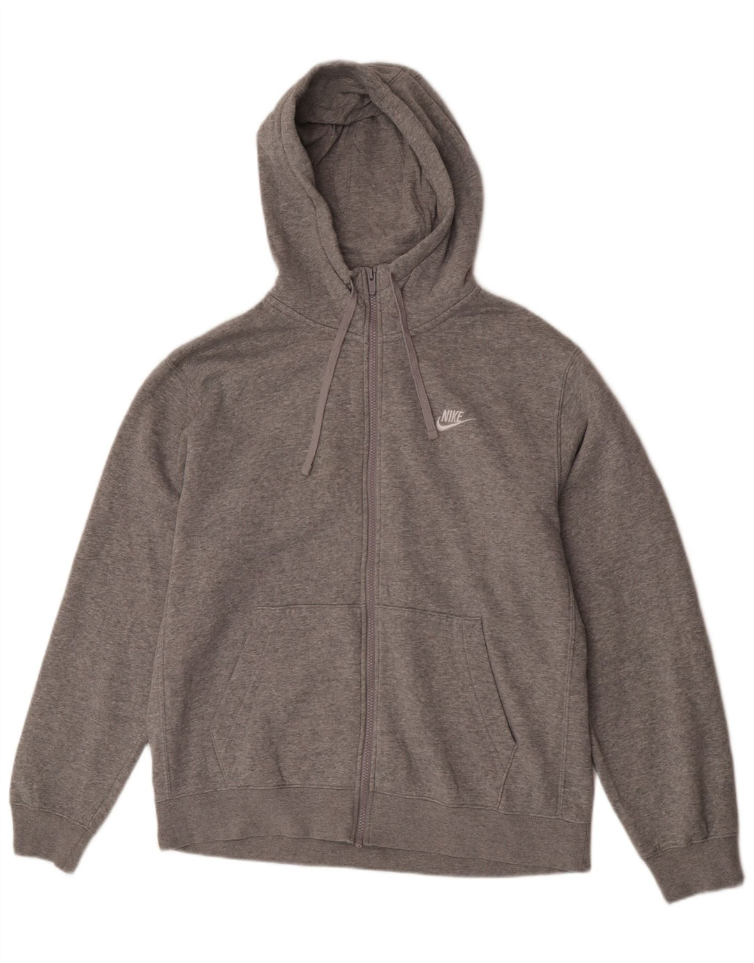 Nike - Sudadera con capucha y cremallera para hombre, ajuste regular, algodón gris grande