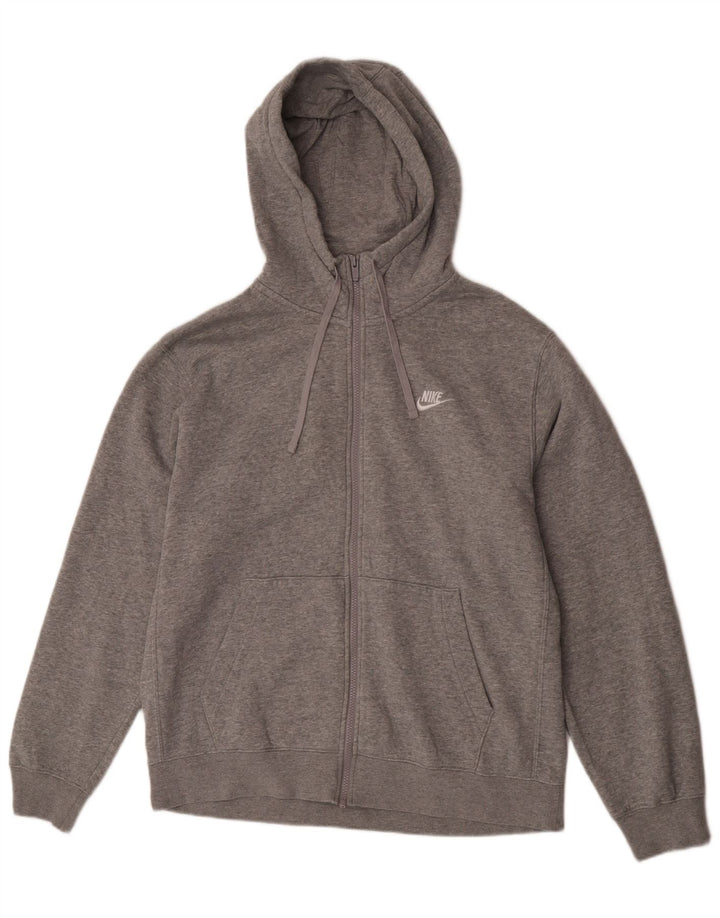 Nike - Sudadera con capucha y cremallera para hombre, ajuste regular, algodón gris grande