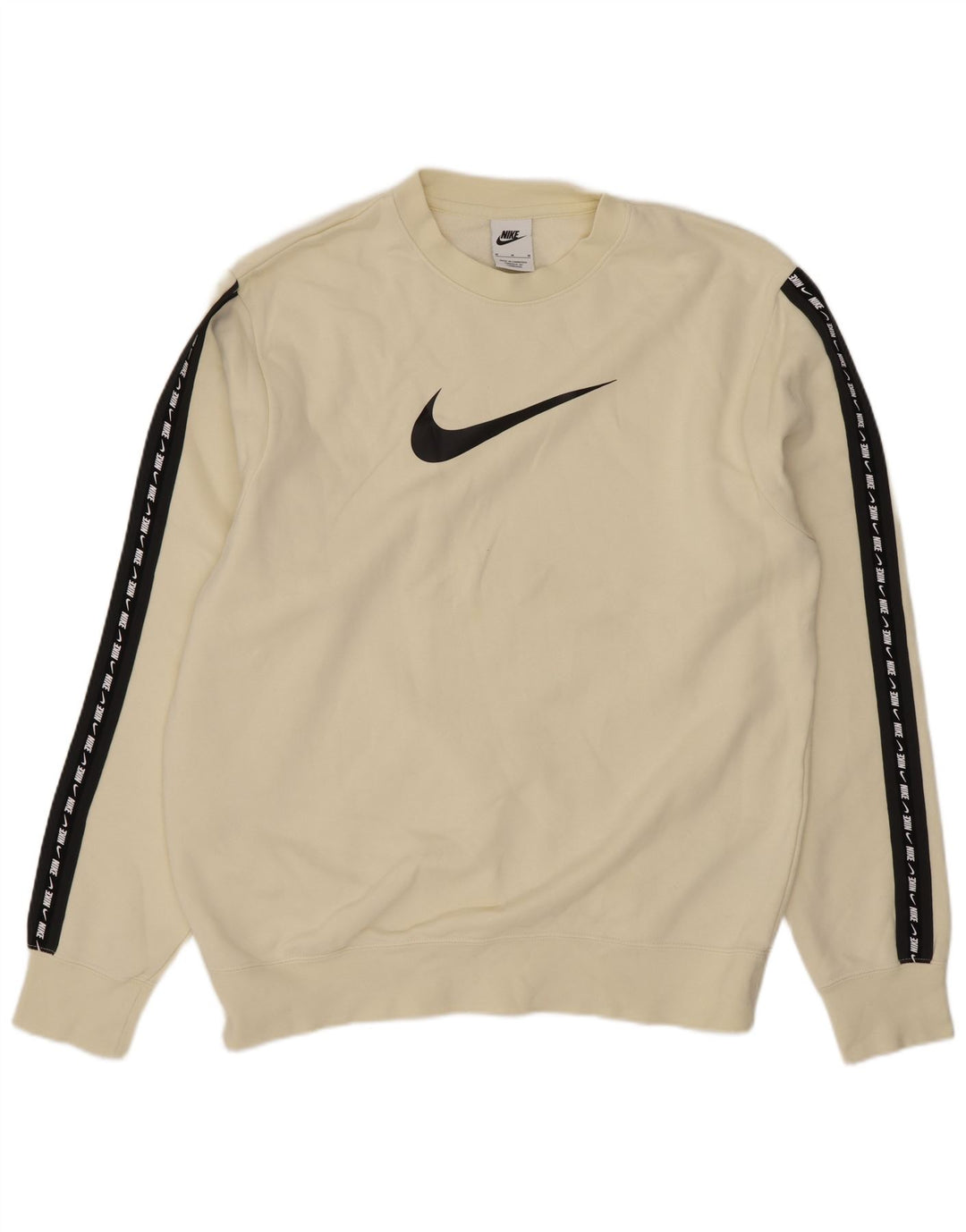 Nike Sudadera con gráfico tipo jersey de algodón color block en blanco roto mediano