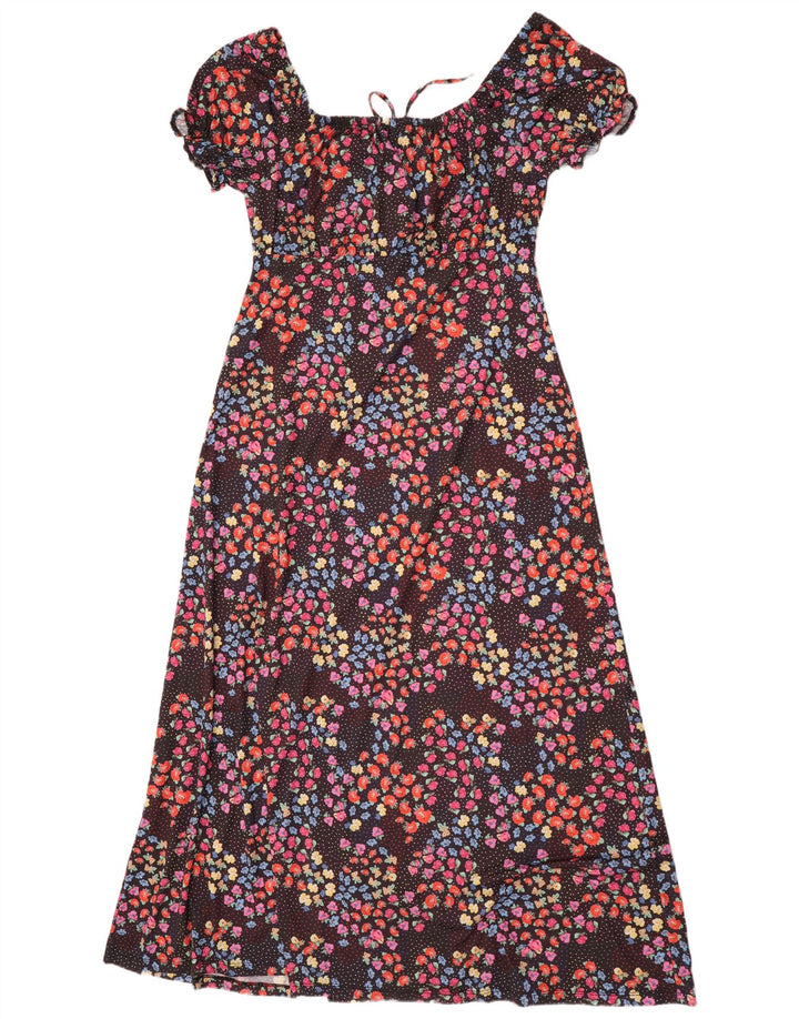 Vestido largo Lipsy para mujer ES 40 Pequeño Poliéster floral negro