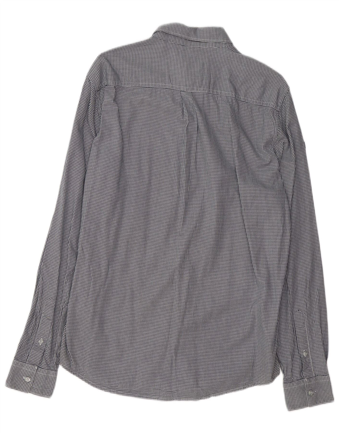 SUPERDRY Camisa de corte regular para hombre de algodón con pata de gallo azul marino grande