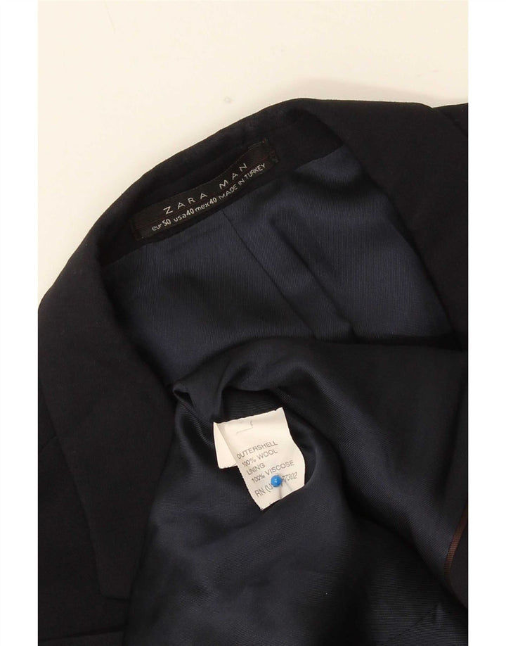 Zara Chaqueta Blazer De 2 Botones Para Hombre Talla 50 Mediana Lana Negra