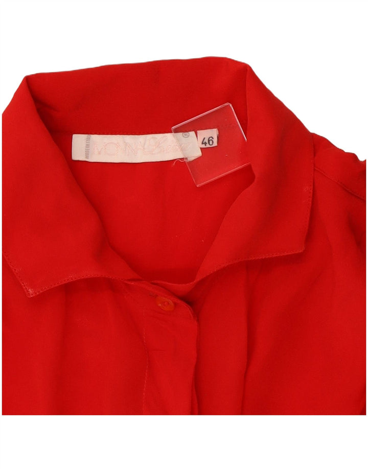 Vintage mujer camisa blusa IT 46 grande rojo