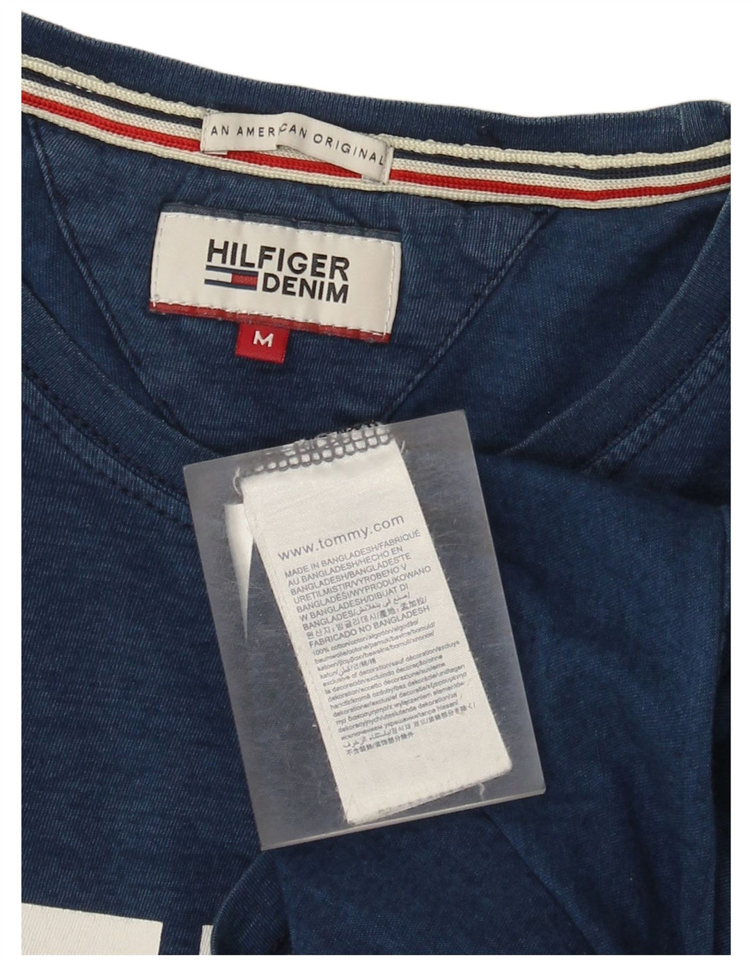 Tommy Hilfiger Camiseta gráfica para hombre Top Medium Azul marino Algodón