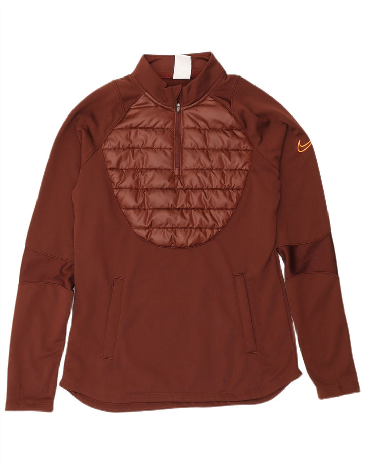 Nike - Chándal Therma-Fit con cremallera y cuello para mujer, talla S, color marrón