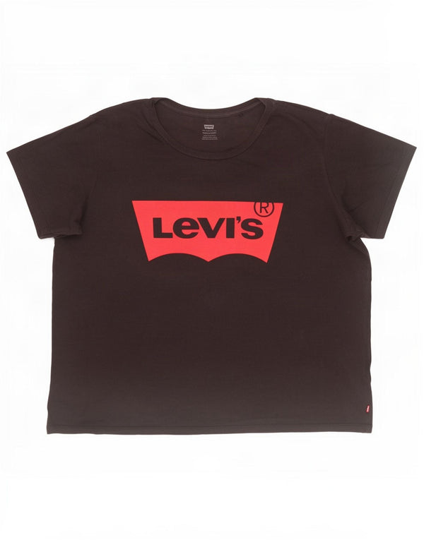 Levi's Womens Oversized Graphic T-Shirt Top UK 22 3XL Black