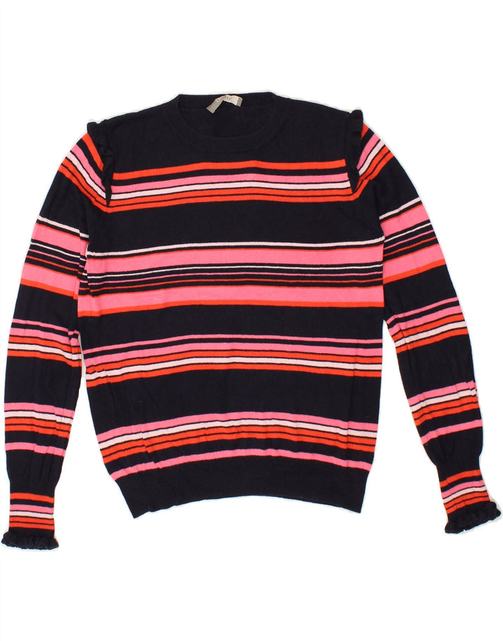 OASIS Womens Crew Neck Jumper Sweater UK 14 Medium Multicoloured Striped Vintage Oasis and Second-Hand Oasis from Messina Hembry 