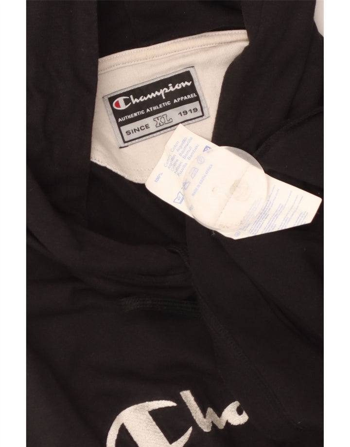 Champion Chaleco Gráfico Con Capucha Para Hombre XL Algodón Negro