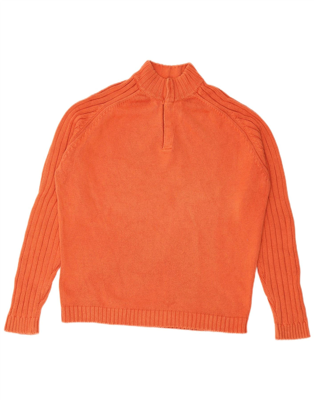 MASSIMO DUTTI Jersey De Cuello Con Botones Para Hombre Large Naranja Algodón