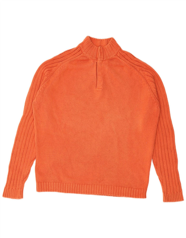 MASSIMO DUTTI Jersey De Cuello Con Botones Para Hombre Large Naranja Algodón