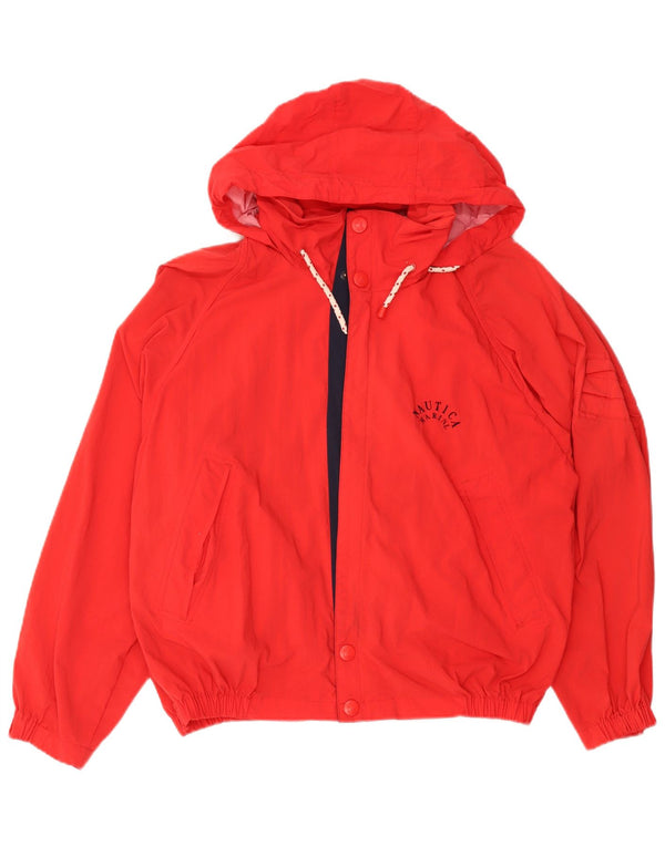 NAUTICA Chaqueta impermeable con capucha para hombre UK 38 Medium Red Nylon