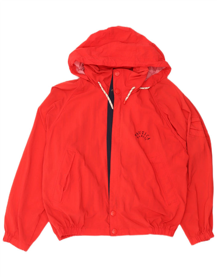 NAUTICA Chaqueta impermeable con capucha para hombre UK 38 Medium Red Nylon
