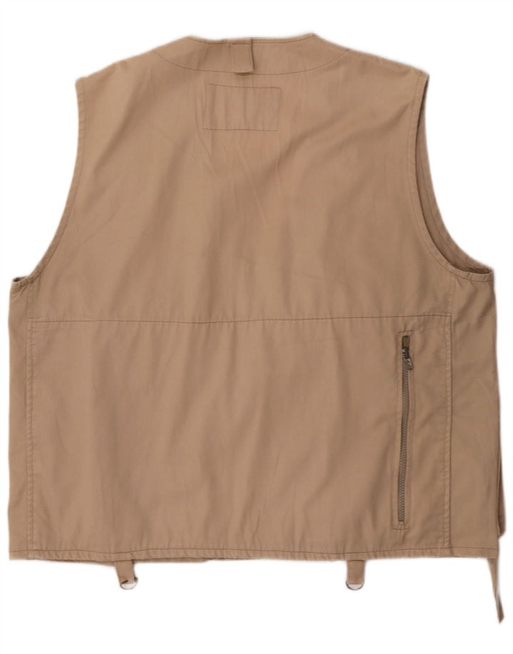 Vintage hombres utilidad chaleco Reino Unido 42 XL Beige