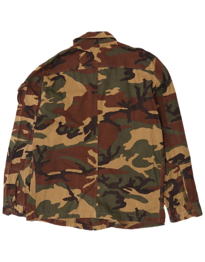 Vintage hombres chaqueta militar Reino Unido 42 XL camuflaje multicolor