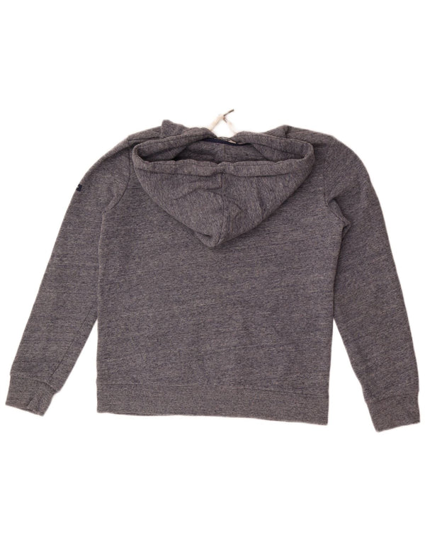 Superdry Jersey con capucha gráfica para mujer Reino Unido 40 Pequeño algodón moteado gris