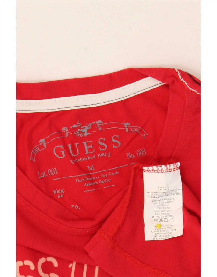 Guess Hombre Graphic Top Manga Larga Algodón Rojo Medio