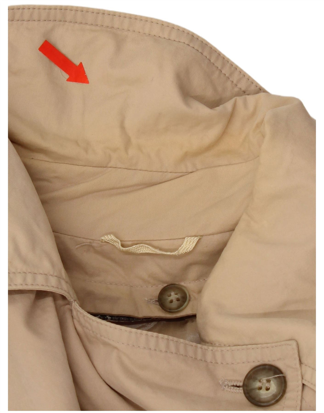 Vintage mujer fin de semana de gran tamaño gabardina Reino Unido 8 pequeño algodón beige