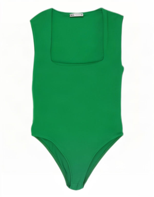 Body Zara Mujer UK 40 Verde Medio