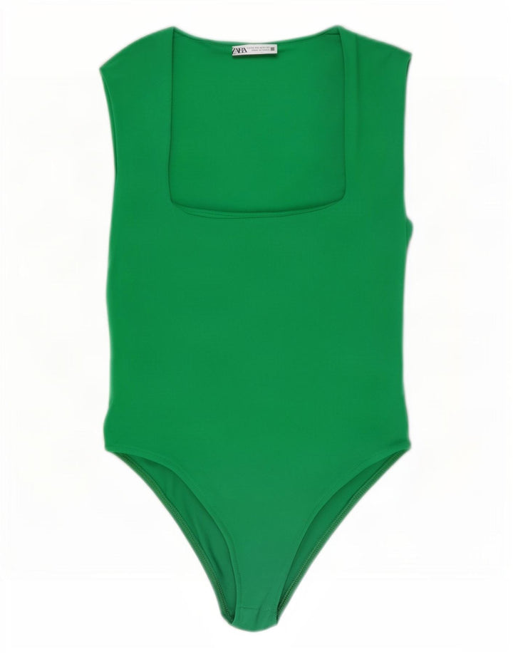 Body Zara Mujer UK 40 Verde Medio
