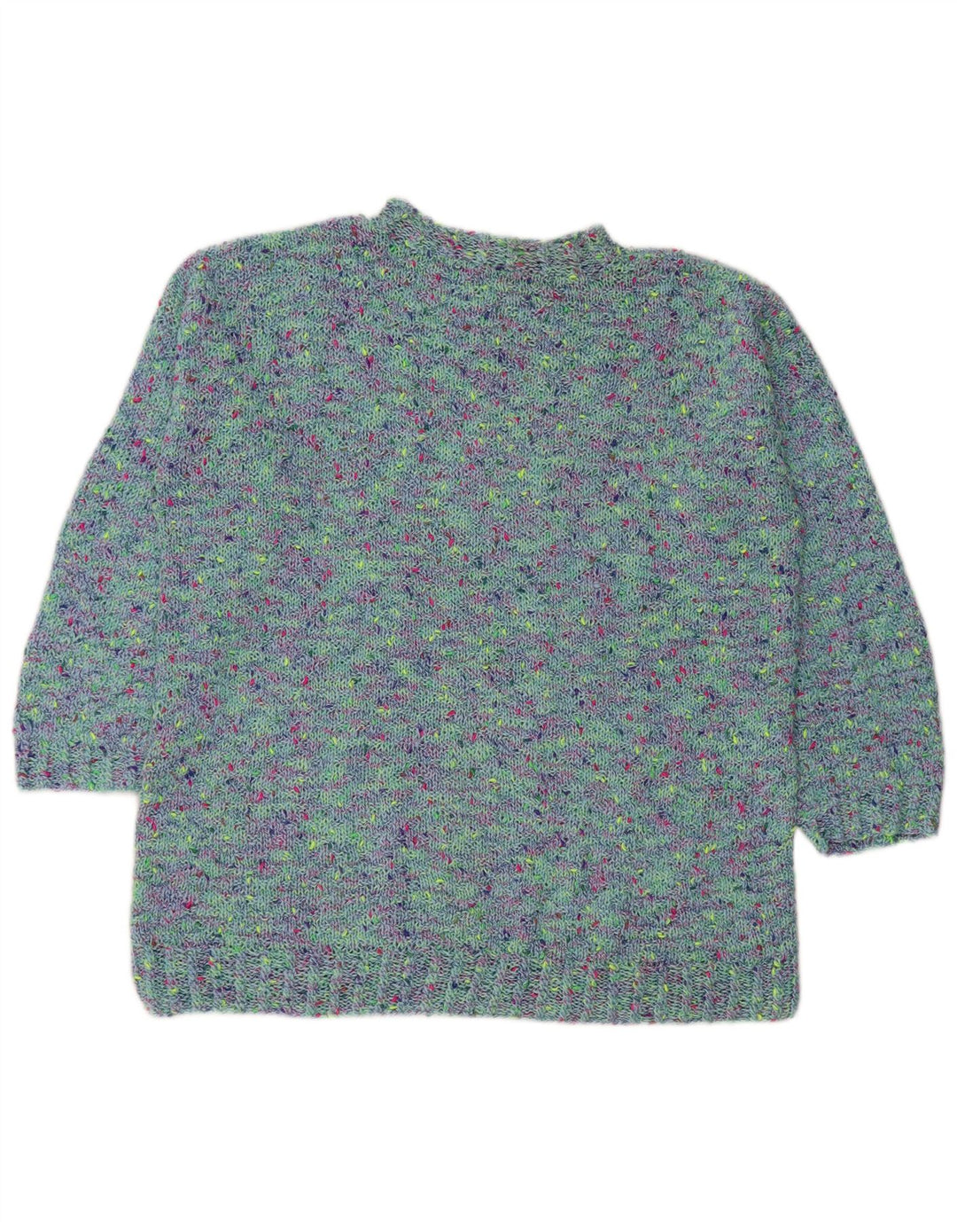 VINTAGE Mujer Cuello Tortuga Jersey Suéter Reino Unido 18 XL Azul Flecked