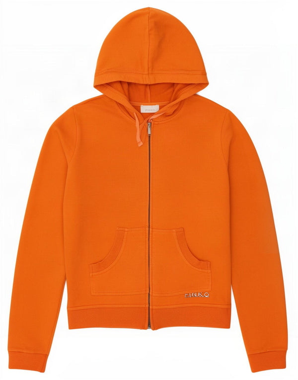 Pinko - Sudadera con capucha y cremallera para mujer, talla 40, talla grande, algodón naranja