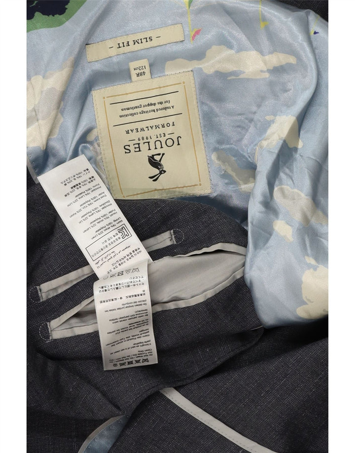Chaqueta tipo blazer ajustada con 2 botones para hombre Joules UK 48 4XL Lana moteada gris