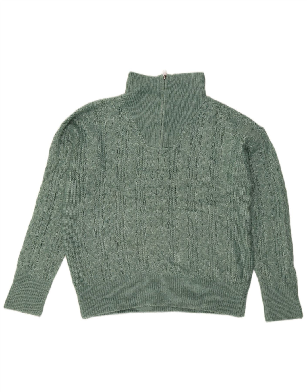 Suéter tipo jersey de gran tamaño con cremallera y cuello para mujer de Fat Face UK 42 Nylon verde mediano