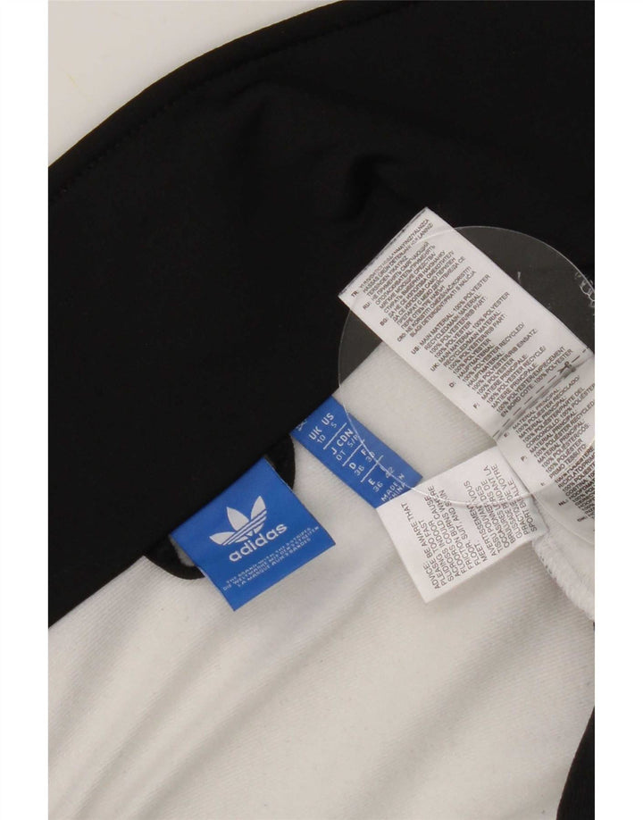 Adidas Mujer Chándal Top Chaqueta UK 10 Pequeño Negro Colorblock Poliéster