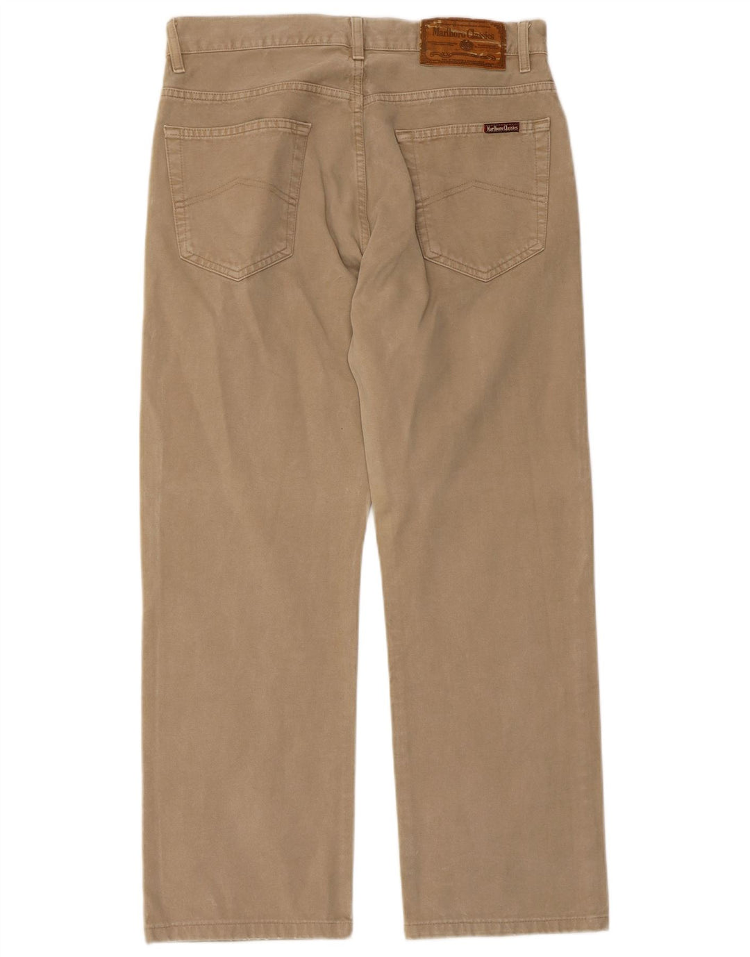 MARLBORO CLASSICS Pantalones casuales rectos para hombre W33 L28 Algodón beige