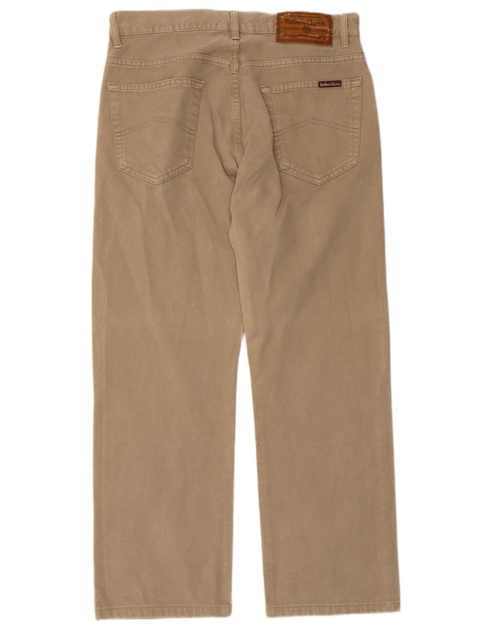 MARLBORO CLASSICS Pantalones casuales rectos para hombre W33 L28 Algodón beige